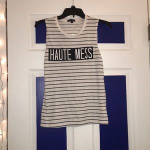 Cut-off, black and white tee shirt